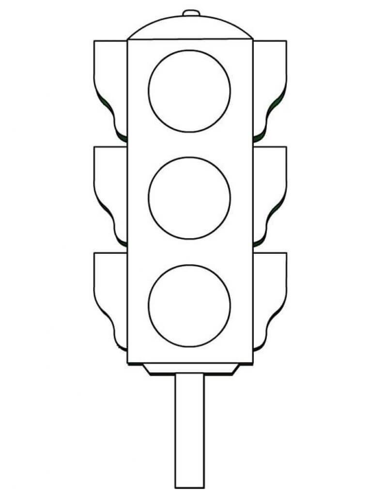 Dibujo Semaforo Divertido Para Imprimir Y Colorear